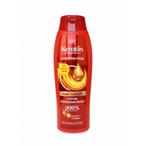 Шампунь-уход IRIS Keratin program 400мл hair therapy 