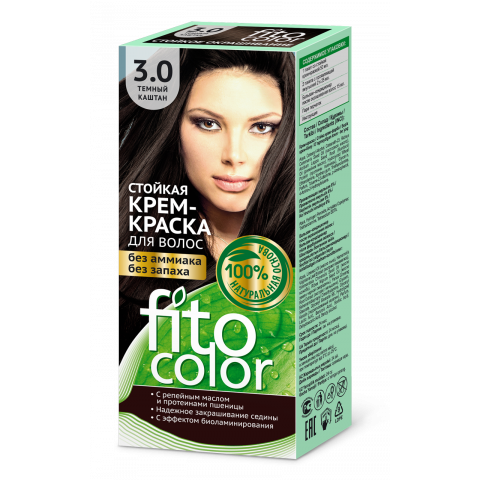 Крем-краска стойкая для волос Fitocolor цвета темный каштан