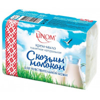 Крем-мыло кусковое твердое LINOM С козьим молоком 300 г