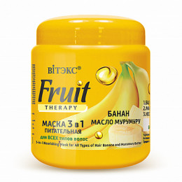 Маска питательная 3в1 Витэкс Fruit therapy Банан и масло мурумуру для всех типов волос 450 мл